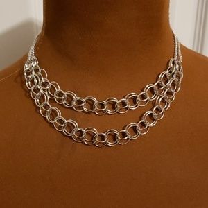 Paparazzi Silver Necklace with Matching earrings